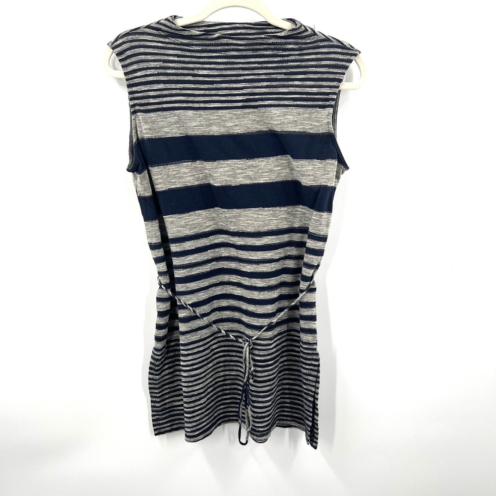 Dolan Anthropologie Gray Navy Stripped tunic tank top minimalist coastal boho M